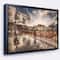 Designart - Bridge in Rain - Landscape Photo Canvas Art Print in Black Frame